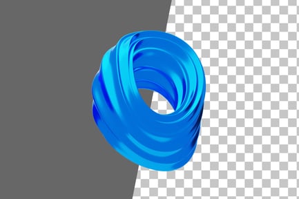 Preview: Blue Abstract Metalic Wavy Circle Shape 3D Icon