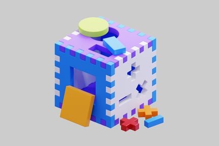 Preview: Colorful shape sorting cube toy