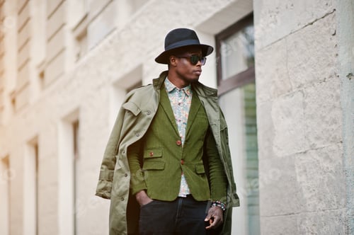 Preview: Fashion portrait of black african american man