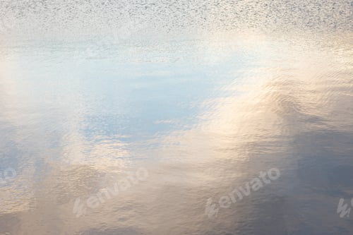 Preview: Water reflection of clouds and empty space. Holiday, vacation,