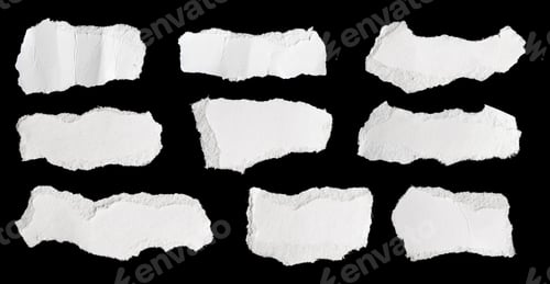 Preview: piece of white paper on black isolated background