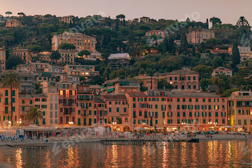 Preview: Coast of Ligurian Sea in Santa Margherita Ligure, which is popular touristic destination in summer