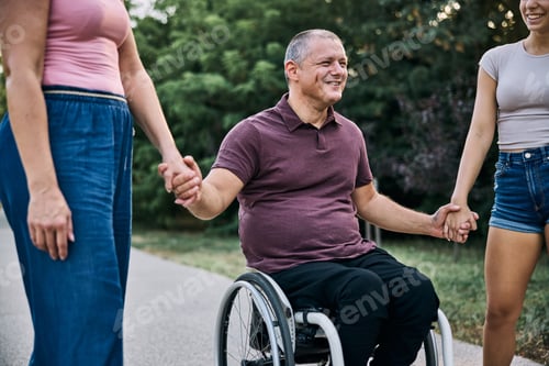 Preview: Family Enjoying A Leisurely Stroll In The Park