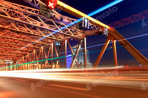 Preview: night traffic in shanghai garden bridge