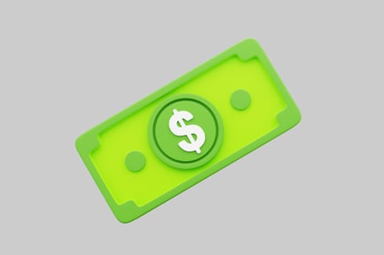 Preview: Lime Green Dollar Bill with Coin