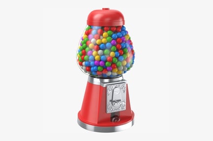 Preview: Red Gumball Machine with Silver Accents
