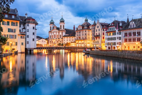 Preview: Lucerne, Switzerland from Spreuerbrucke Bridge