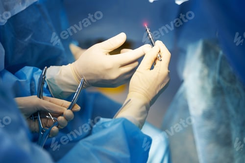Preview: Close-up of Sterile Surgery with Medical Instruments