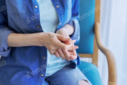 Preview: Close-up of woman's hand. Stress, nervousness, tension, anxiety, anxiety, people