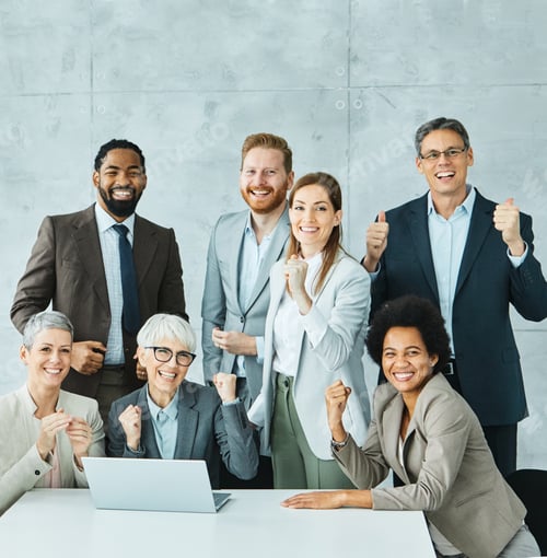 Preview: young business people meeting office portrait diversity teamwork group celebrating success