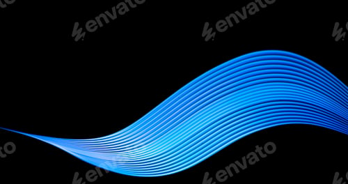 Preview: Technology banner design. Abstract neon waves on black background.