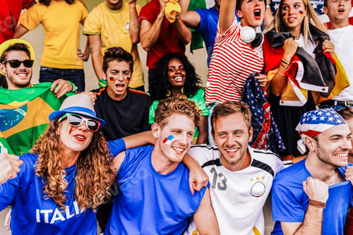 Preview: Supporters from Multiple Countries at Stadium All Together