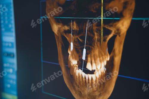 Preview: dental radiography x-ray on digital screen in dental clinic