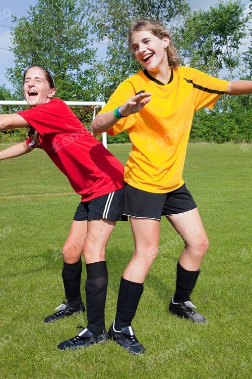 Preview: Girl soccer players messing around