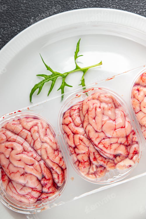 Preview: pork brain raw edible offal meat fresh food tasty eating cooking appetizer meal food snack