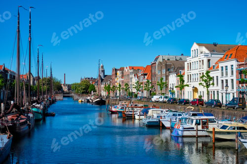 Preview: View of the harbour of Delfshaven. Rotterdam, Netherlands
