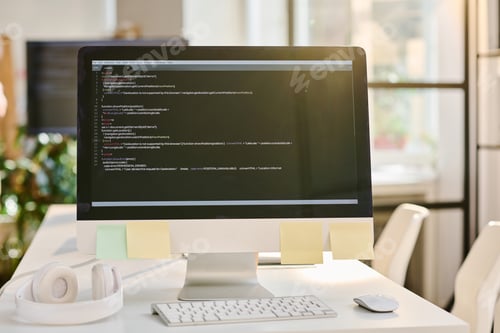 Preview: Computer with codes on the screen