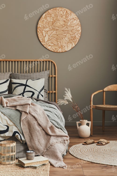 Preview: Stylish composition of bedroom interior