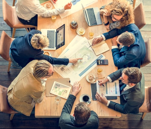 Preview: People Meeting Brainstorming Blueprint Design Concept