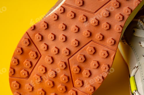 Preview: Rubber sole of a sports sneaker close up