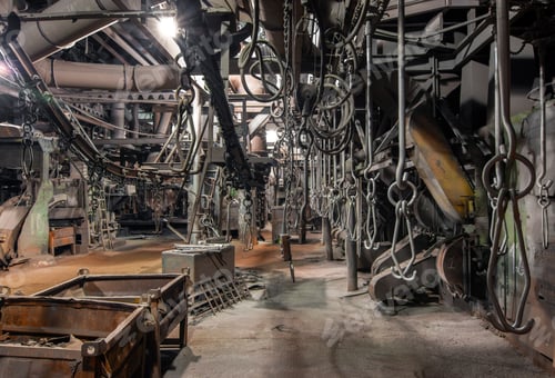 Preview: Interior of an old bankrupt factory