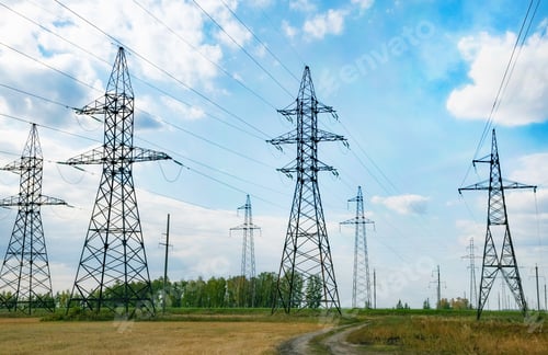 Preview: A shot of high voltage electric transmission tower, also known as electricity pylon.