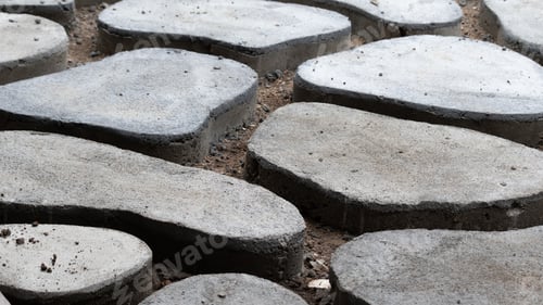 Preview: Homemade Concrete interlock pathway pattern, DIY project image close up,