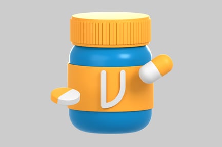 Preview: Blue bottle with yellow cap and label.