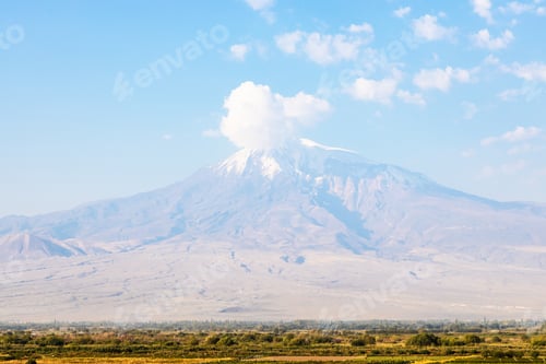 Preview: view of Mount Ararat in Ararat plain in Armenia