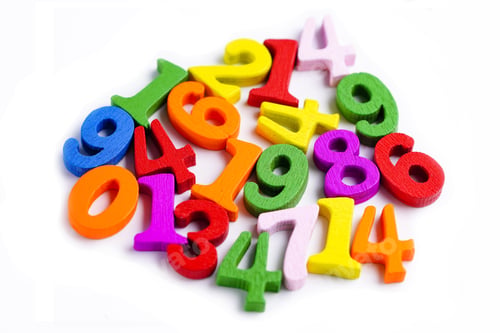 Preview: Math Number colorful on white background