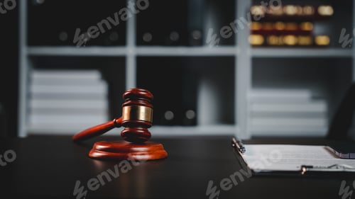 Preview: judge hammer law book On the table in the lawyer's office
legal justice concept
