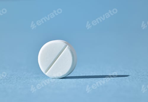 Preview: white pill on blue background