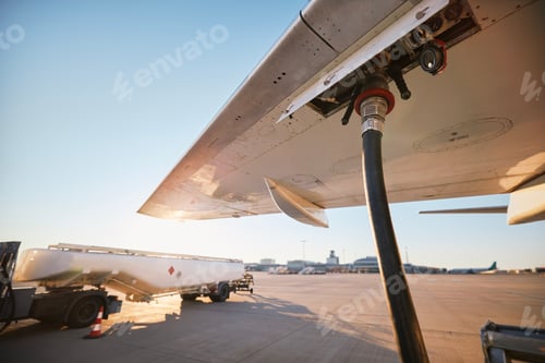 Preview: Refueling of airplane at airport