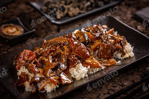 Preview: Beef with shiitake and bamboo