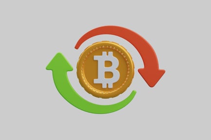 Preview: Bitcoin coin with two arrows