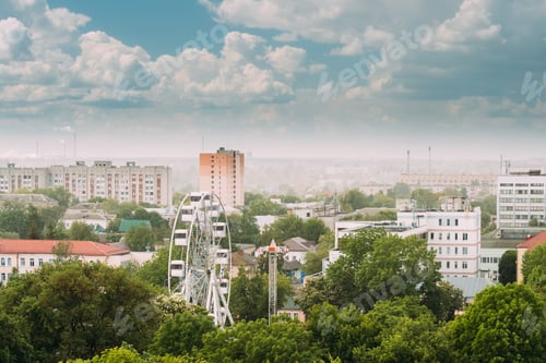 Preview: Gomel, Belarus. Cityscape And Architecture. Top Aerial View Of F
