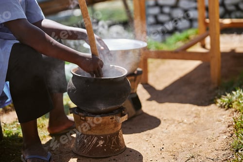 Preview: African traditional coffee roasting process by local tribes in mountain regions