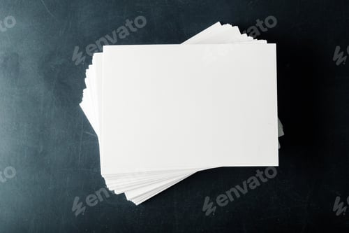 Preview: backed paper blank business cards on the stack