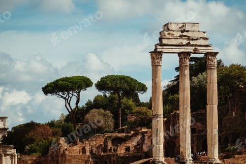 Preview: Ancient Roman columns at the Roman Forum in Rome.