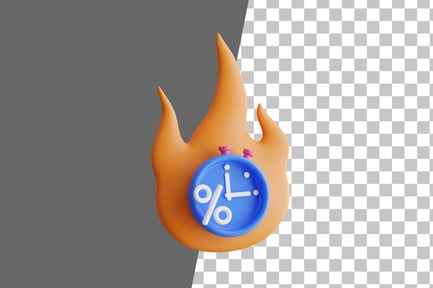 Visualização: Ícone 3D de desconto