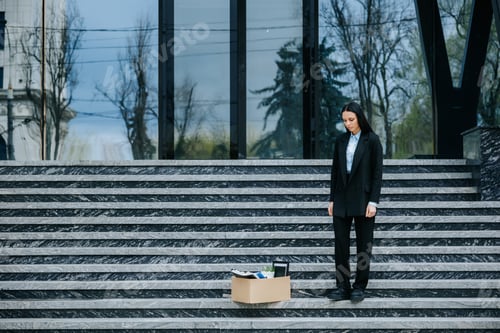 Preview: Lost Job, Lost Hope Standing Alone with Cardboard Box