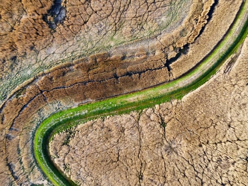 Preview: Dead meandering river - aerial shot