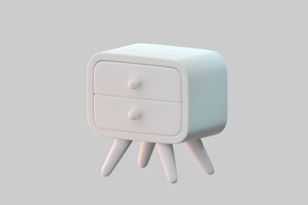 Preview: Modern bedside table with drawers