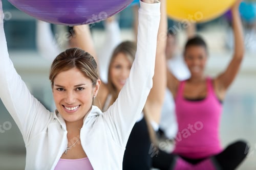Preview: Group Of People In A Pilates Class At The Gym