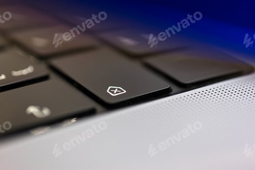 Preview: Keyboard button close-up. Laptop keyboard.