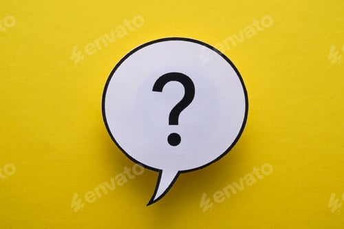 Preview: Round speech or thought bubble with question mark