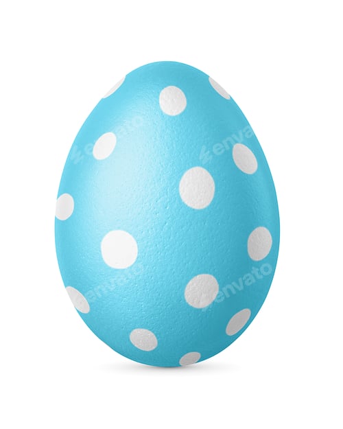 Preview: Handmade blue Easter egg isolated on a white.