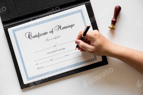 Preview: Hand signing on marriage certification