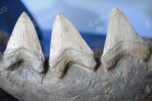 Preview: Reconstruction of teeth of the largest extinct shark, Megalodon.