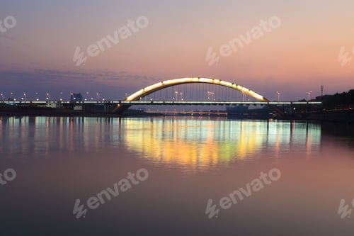 Preview: highway arch bridge at sunset